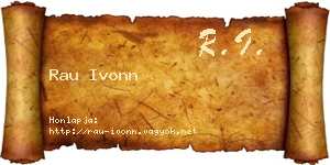 Rau Ivonn névjegykártya
